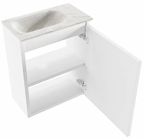 Mondiaz Ture DLux toiletmeubel 40cm talc met wastafel ostra links met kraangat