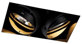 Inbouwspot zwart GU10 AR111 Trimless 2-lichts - Oneon Modern GU10 Binnenverlichting Lamp
