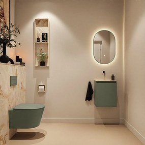 Mondiaz Ture DLux toiletmeubel 40cm army met wastafel frappe midden zonder kraangat