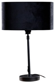 Tafellamp zwart met ovale velours kap zwart 35cm - Parte Modern, Klassiek / Antiek E27 rond Binnenverlichting Lamp