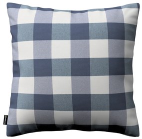 Dekoria Kussenhoes Mia, wit-donkerblauw geruit 43 x 43 cm