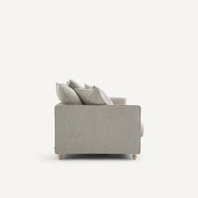 Compacte slaapbank in viscose met structuur en linnen, LAZARE