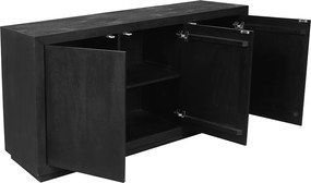 Starfurn Brussel Robuust Dressoir Zwart Hout 150 Cm - 150x45x80cm.