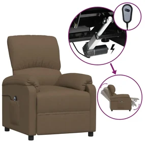 vidaXL Fauteuil verstelbaar elektrisch stof bruin