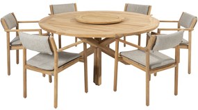 Prado Levi dining tuinset 8 delig 160 cm rond teak 4 Seasons Outdoor