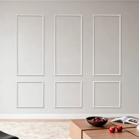 VEVOR Muurlijstset, 3-delig, 61x61cm & 61x138cm, overschilderbare polystyreen sierlijsten, waterdichte muurafwerking, decoratieve muurlijst, sierlijst voor woonkamer, slaapkamer, huis, wit