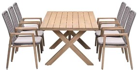 Garden Impressions Luando tuinset 7-delig - Tamako tuintafel 220x100 cm