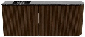 Mondiaz Joya DLux 100cm toiletmeubel ronding rechts walnut met wastafel faye links 1 kraangat lava