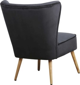 Fauteuil - Eva - stof Velours zwart