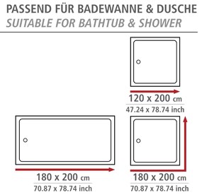 Wenko douchegordijn 180x200cm Love inclusief ringen