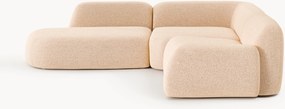 Modulaire bouclé hoekbank Wolke (4-zits) met chaise longue