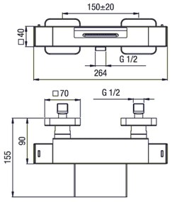 Sapho Dimy  thermostatische waterval badkraan chroom