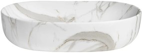 Sapho Rondane keramische waskom 60x42cm wit marmer