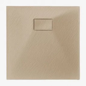 Soho Vierkante, Antislip, Extra Vlakke Smc-hars Douchebak 80 X 80 Cm & Licht Zandbruin - Sklum