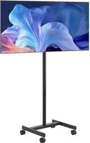 VEVOR oprolbare tv-standaard voor platte en gebogen tv's van 431,8-1397 mm, draagbare tv-vloerstandaard tot 20 kg (max. VESA 200 x 200 mm) voor woonkamer, slaapkamer, kantoor, buiten