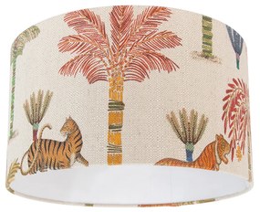 Stoffen lampenkap multicolor met dierenprint 35/35/20