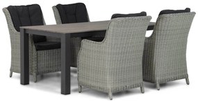 Tuinset 4 personen 180 cm Wicker Grijs Garden Collections Buckingham/Valley
