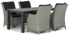 Tuinset 4 personen 180 cm Wicker Grijs Garden Collections Buckingham/Valley