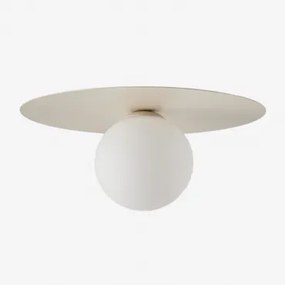 Anine Plafondlamp Van Ijzer En Glas Tapioca Beige - Sklum