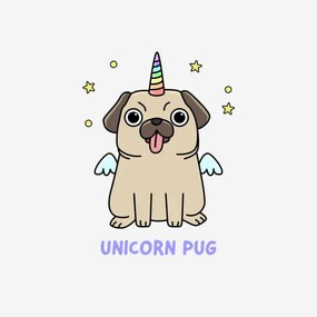 Ilustratie Funny unicorn pug, Panuwach