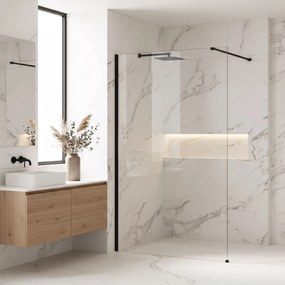 Walk-in douchewand Rea Flexi Transparent / Black 140