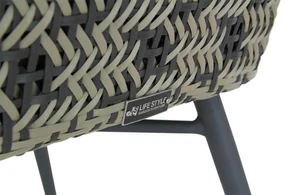 Tuinset 6 personen 170 cm Wicker Zwart Lifestyle Garden Furniture Crossway/Graniet