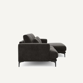 XL hoekbank rechts in chenille fluweel, MARSILE