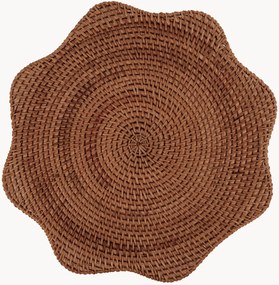 Handgemaakte placemat Scallop van rotan