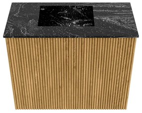 Mondiaz Joya DLux 50cm toiletmeubel oak met wastafel faye links 1 kraangat lava