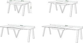 AVERY Eikenhout Artisan/onderkant beige - LOFT/INDUSTRIËLE TAFEL VOOR WOONKAMER / EETKAMER UITKLAPBAAR TOT 290 cm!