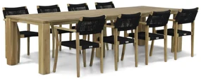 Tuinset 8 personen 300 cm Rope Zwart Lifestyle Garden Furniture Dallas/Brighton