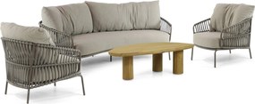 Stoel en Bank Loungeset 5 personen Aluminium/rope Taupe  4 Seasons Outdoor Capalbio/Riah