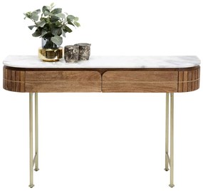 Kare Design Grace Sidetable Mangohout En Marmer - 100 X 30cm.