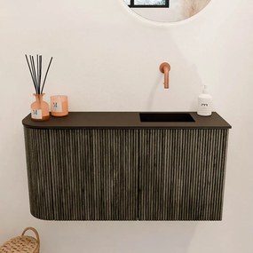 Mondiaz Joya 80cm toiletmeubel ronding links shadow met wastafel faye rechts zonder kraangat urban