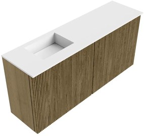 Mondiaz Joya 90cm toiletmeubel dusk met wastafel faye links 1 kraangat talc