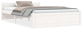 vidaXL Bedframe massief hout wit 135x190 cm 4FT6 Double