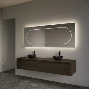 Gliss Design Ares badmeubel 180cm 2 lades charcoal zonder waskom