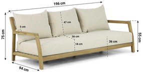 Stoel en Bank Loungeset 5 personen Teak Old teak greywash  Santika Furniture Santika