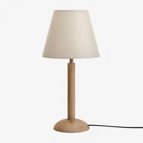 Harry Mangohouten Tafellamp Mangohout & Gebroken Wit Ø25 Cm Caracas - Sklum