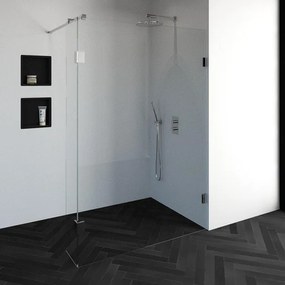 BRAUER Void inloopdouche helder glas 140x200 met 30 zijwand incl. glascoating chroom GS-VOI2H14030200CE