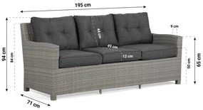 Domani Furniture Kopenhagen Lounge Tuinbank -zits + X Bijzettafel Met Kussen Wicker Taupe