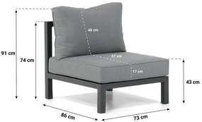 Hoek loungeset 6 personen Aluminium Grijs  Lifestyle Garden Furniture Lagos/Riviera