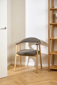 ADELE bruin taupe (monza 40) / frame natuurlijk eiken - HOUTEN STOEL VOOR WOONKAMER EETKAMER KEUKEN RETRO