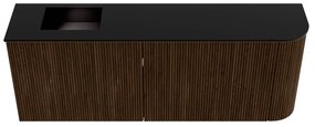 Mondiaz Joya 110cm toiletmeubel ronding rechts walnut met wastafel faye links zonder kraangat urban