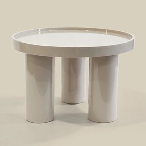Hoogglans Beige Salontafel 60 Cm - 60 X 60cm.