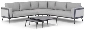 Hoek loungeset  Outdoor textiel Grijs 5 personen Coco Foggia