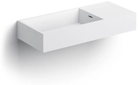 Clou Wash Me wastafel solid surface 75cm rechts wit mat