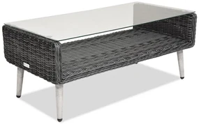 Garden Point antraciet Bilbao Coffee tuinmeubelen met kleine tafel voor 4 personen