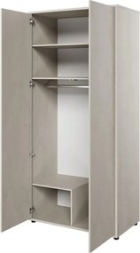 Kledingkast Orlbale 126, Lichtgrijs, 218x101x55cm, 94 kg, Kledingkast deuren: Met scharnieren, Aantal planken: 3, Aantal planken: 3