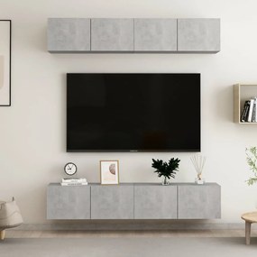 vidaXL Tv-meubelen 4 st 80x30x30 cm spaanplaat betongrijs